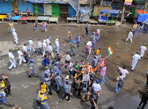 Kolkata Nabanna protest: Tear gas, water cannon used  .